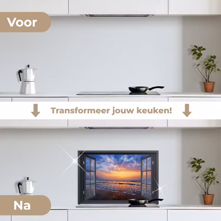 Spatscherm keuken - Doorkijk - Zee - Strand — 7