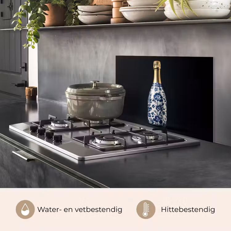 Spatscherm keuken - Champagne - Bloemen - Goud - Chique — 2