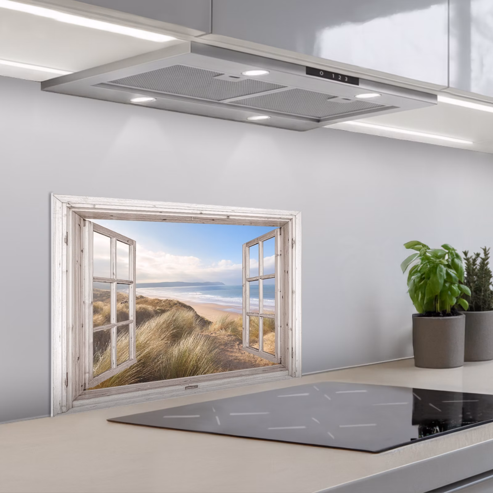 Spatscherm keuken - Duinenzicht op Oceaan — 1