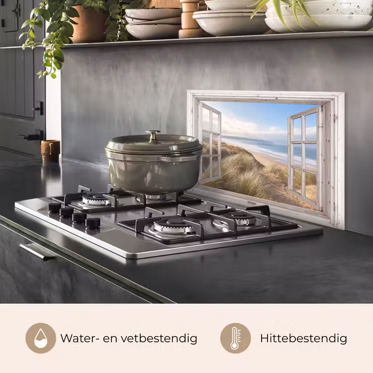 Spatscherm keuken - Duinenzicht op Oceaan — 2