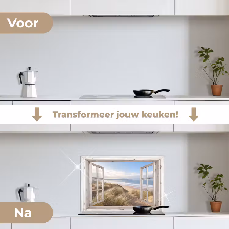 Spatscherm keuken - Duinenzicht op Oceaan — 7