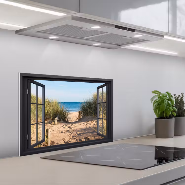 Spatscherm keuken - Toegang tot het Strand — 1