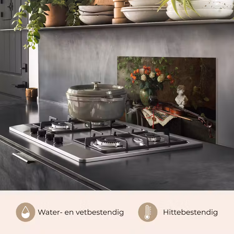 Spatscherm keuken - Bloemen - Viool - Stilleven — 2