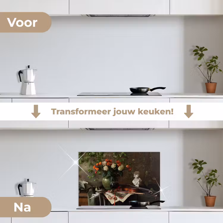 Spatscherm keuken - Bloemen - Viool - Stilleven — 7