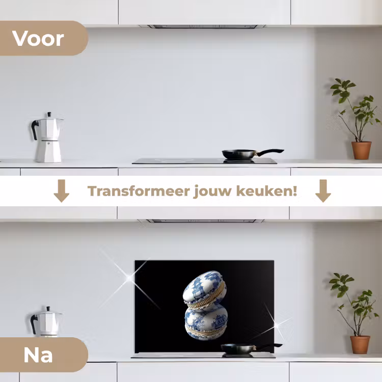 Spatscherm keuken - Eten - Macarons - Delfts blauw - Koekjes — 7