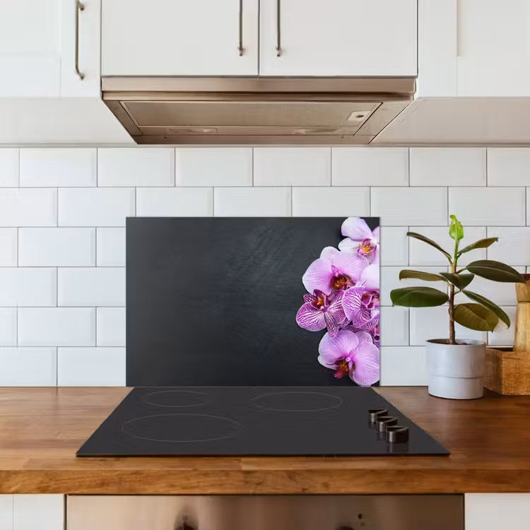Spatscherm keuken - Orchidee - Bloemen - Roze - Flora — 3