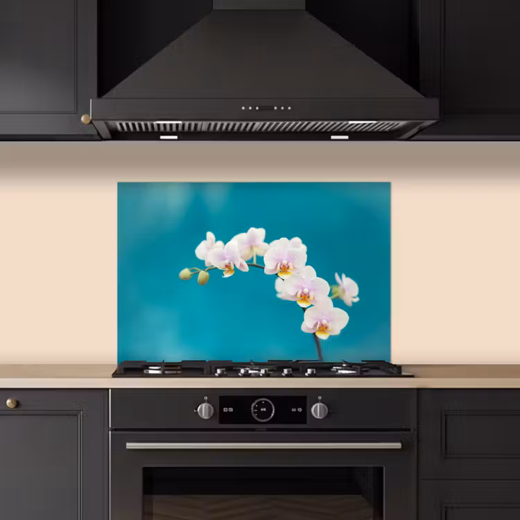 Spatscherm keuken - Orchidee - Bloemen - Plant - Wit - Paars — 5