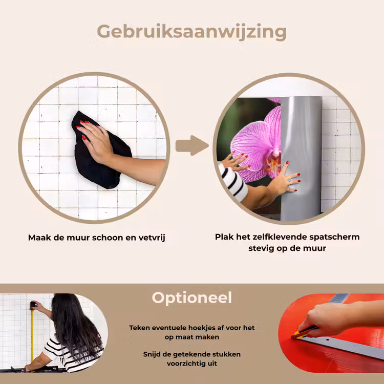 Spatscherm keuken - Roze orchidee — 6