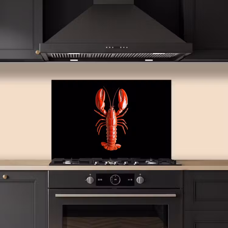 Spatscherm keuken - Kreeft - Glossier Rood - Zwart — 5