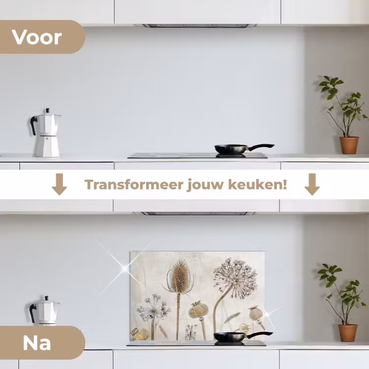Spatscherm keuken - Verstilde Botanische Elegantie — 7