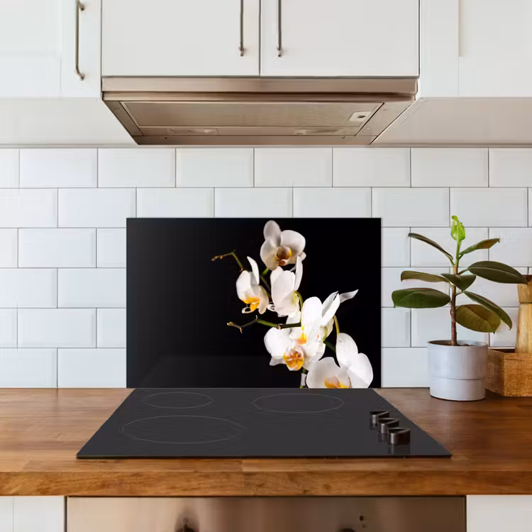 Spatscherm keuken - Contrastrijke Orchideeën — 3