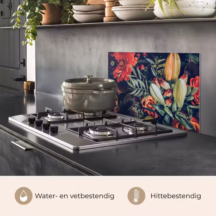 Spatscherm keuken - Herfstboeket in Fluweel — 2