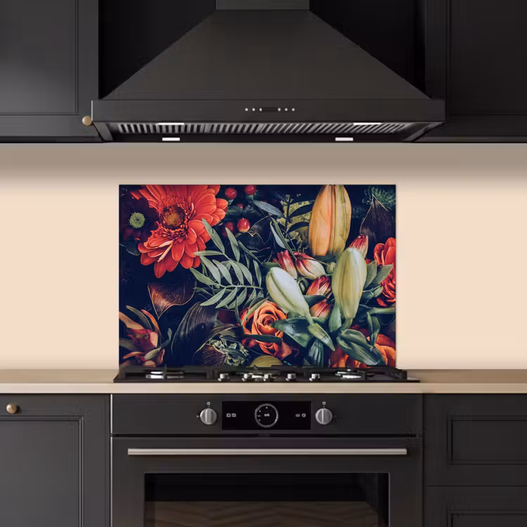 Spatscherm keuken - Herfstboeket in Fluweel — 5