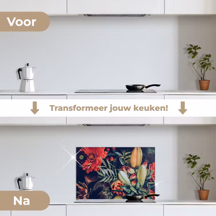Spatscherm keuken - Herfstboeket in Fluweel — 7