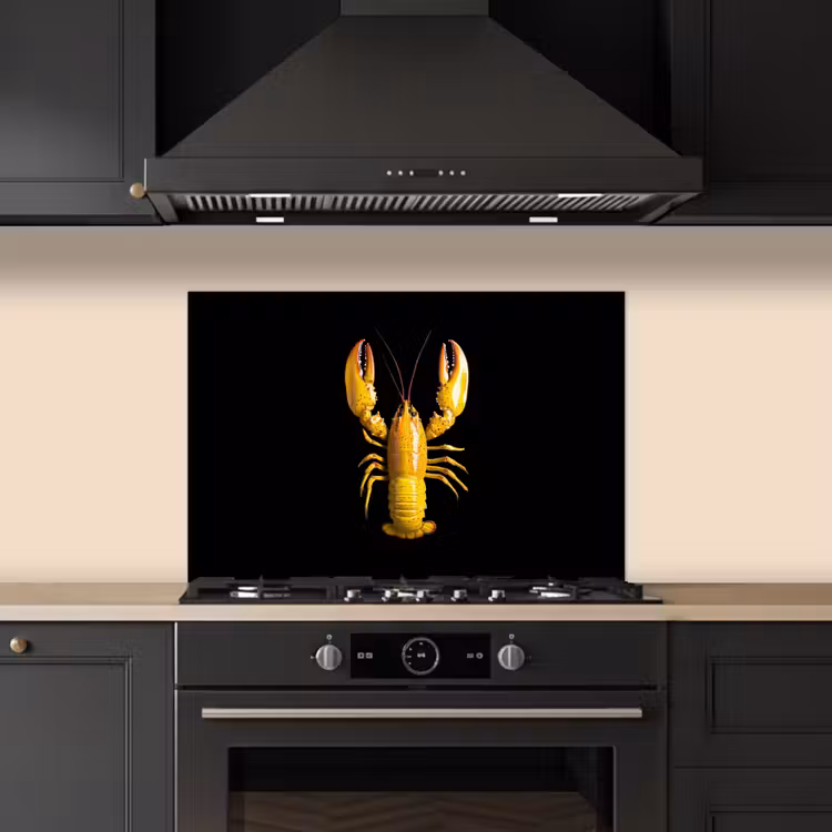Spatscherm keuken - Kreeft - Geel - Stippen - Effen — 5