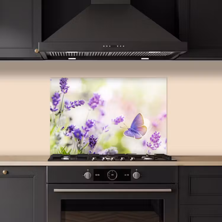 Spatscherm keuken - Lavendeldroom met Vlinder — 5