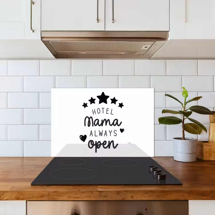 Spatscherm keuken - Spreuken - Hotel mama always open - Mama - Quotes — 3
