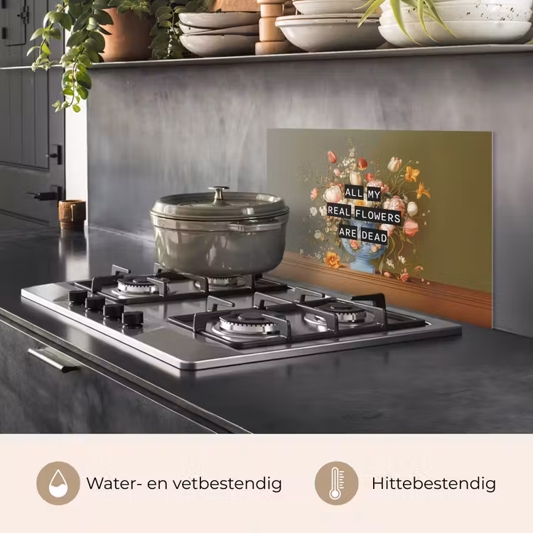 Spatscherm keuken - Bloem - Quote - Vintage - Art — 2