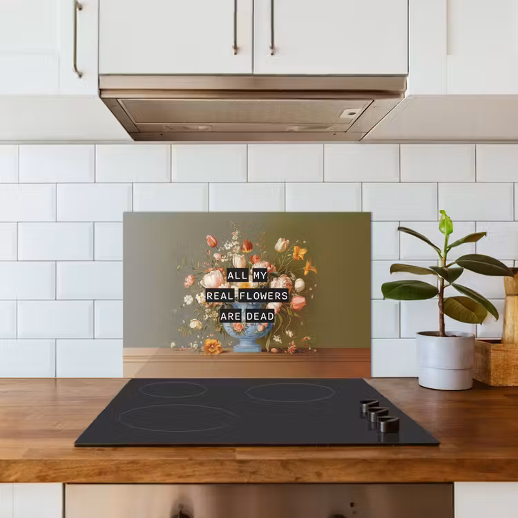 Spatscherm keuken - Bloem - Quote - Vintage - Art — 3