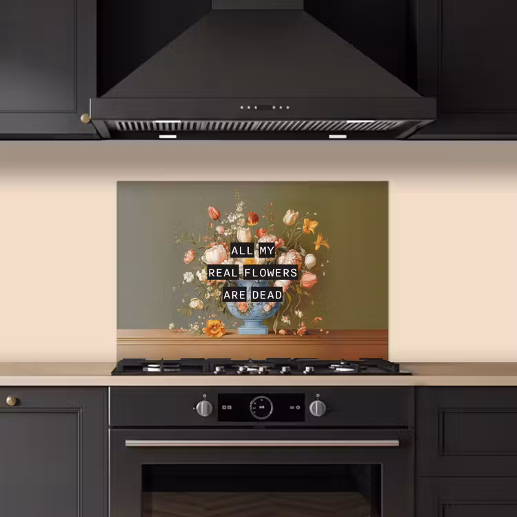 Spatscherm keuken - Bloem - Quote - Vintage - Art — 5