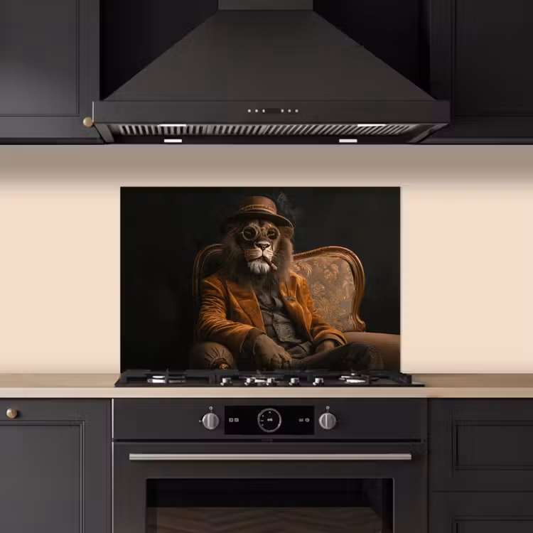 Spatscherm keuken - Bril - Leeuw - Bank - Hoed — 5