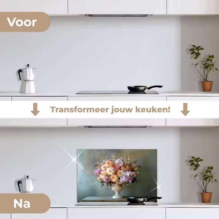 Spatscherm keuken - Orchidee - Boeket - Vaas - Bloemen — 7