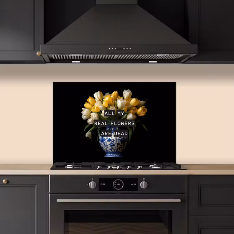 Spatscherm keuken - Quotes - Bloem - Tulp - Geel — 5