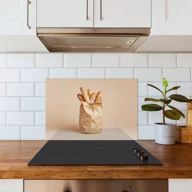 Spatscherm keuken - Baguette - Brood - Stokbrood - Beige — 3
