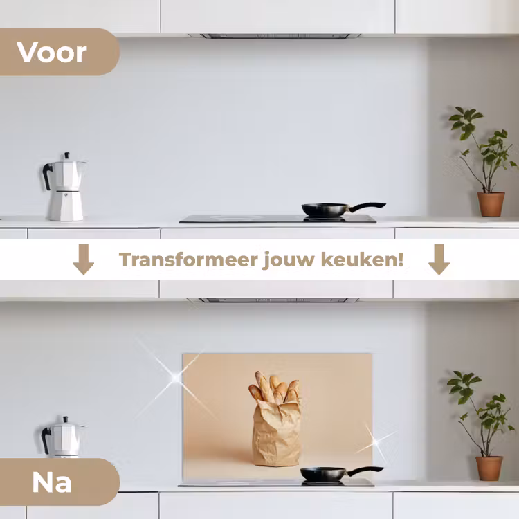 Spatscherm keuken - Baguette - Brood - Stokbrood - Beige — 7