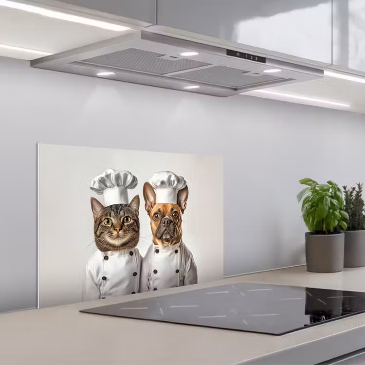 Spatscherm keuken - Kat - Hond - Kokskleding — 1