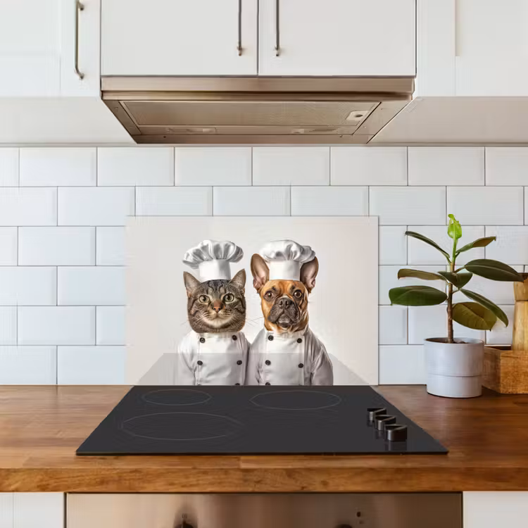 Spatscherm keuken - Kat - Hond - Kokskleding — 3
