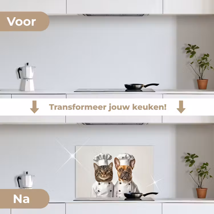Spatscherm keuken - Kat - Hond - Kokskleding — 7