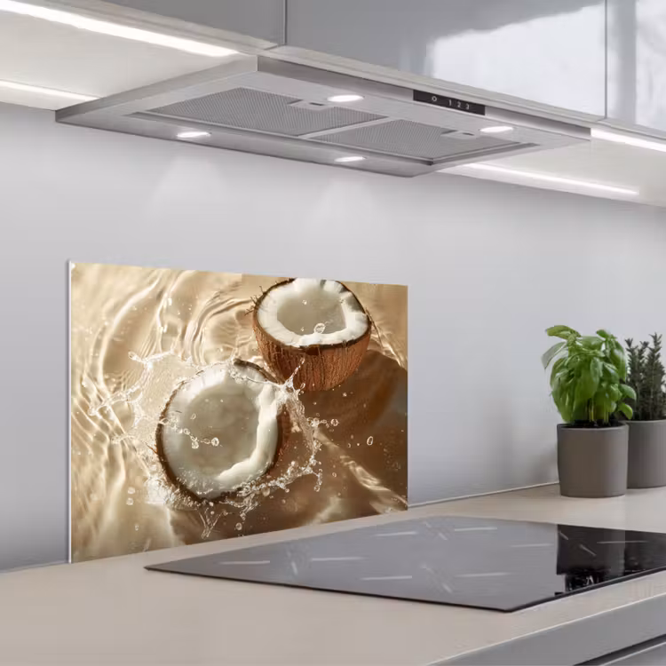 Spatscherm keuken - Kokosnoot - Water - Beige - Spetters — 1