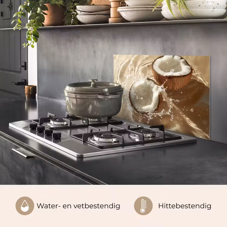 Spatscherm keuken - Kokosnoot - Water - Beige - Spetters — 2