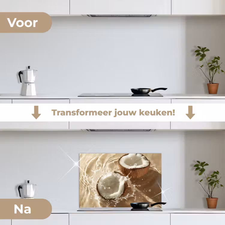 Spatscherm keuken - Kokosnoot - Water - Beige - Spetters — 7