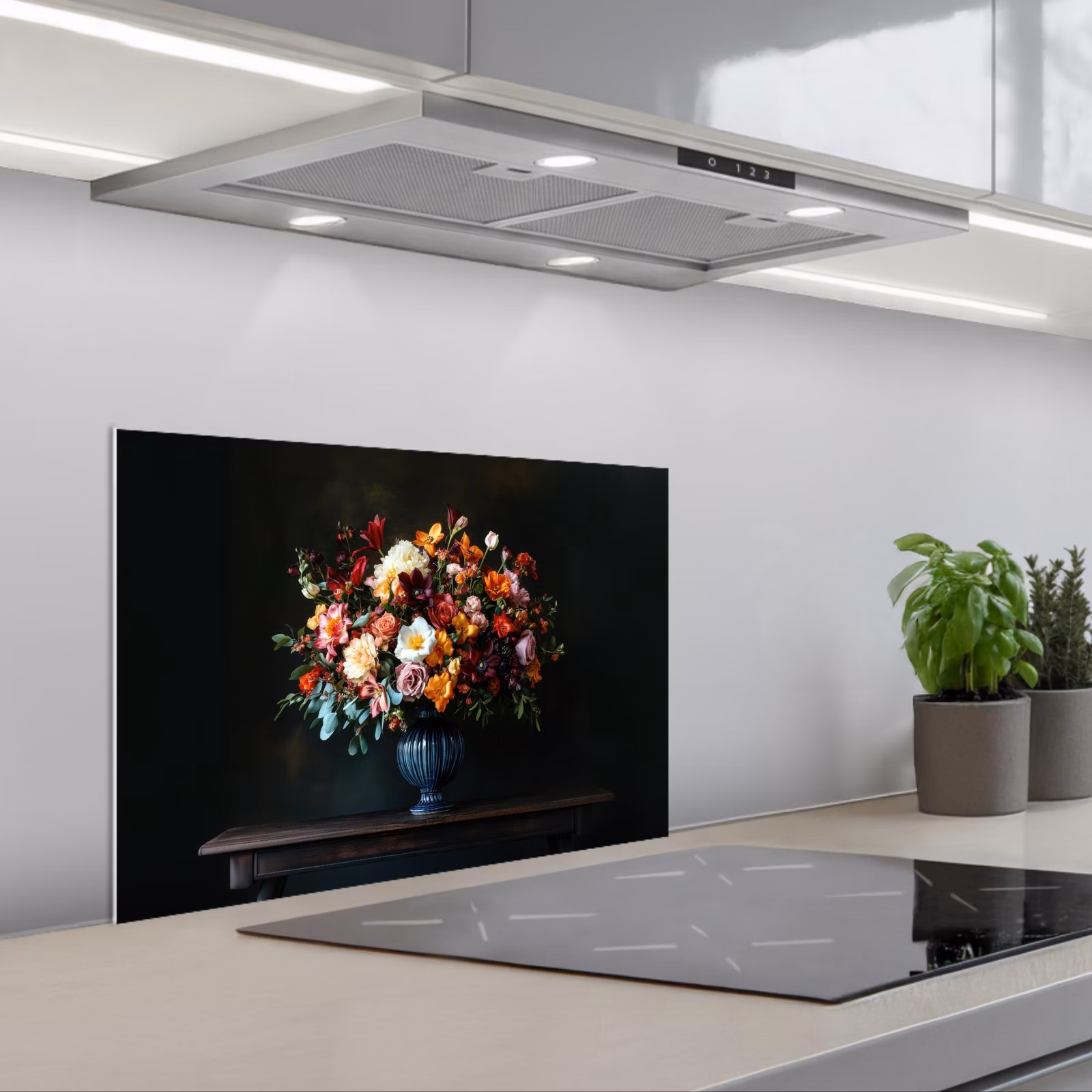 Spatscherm keuken - Groot - Bloemen - Vaas - Boeket — 1