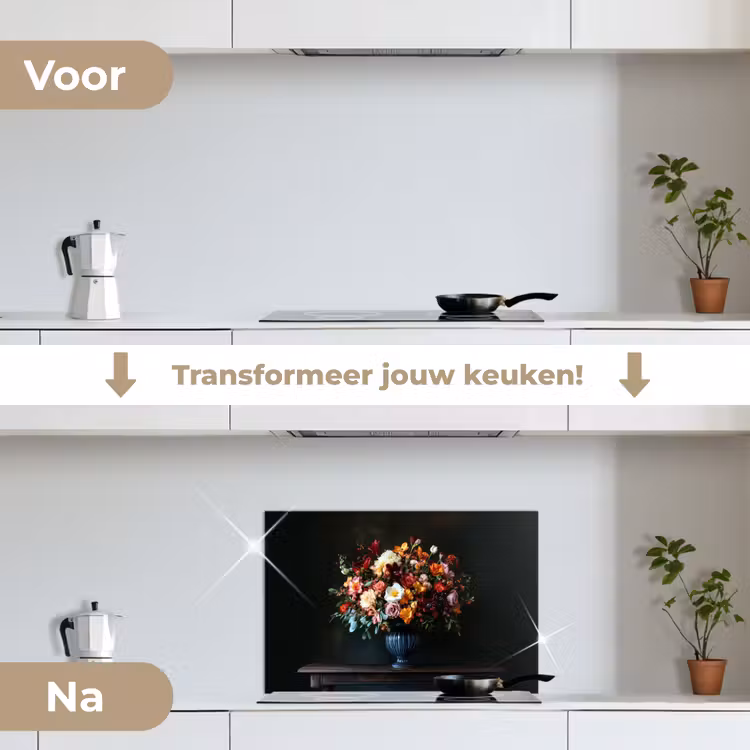 Spatscherm keuken - Groot - Bloemen - Vaas - Boeket — 7