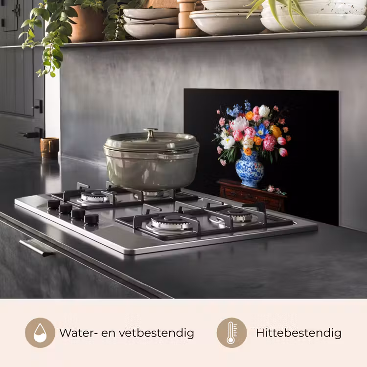 Spatscherm keuken - Rozen - Bloemen - Vaas - Boeket — 2