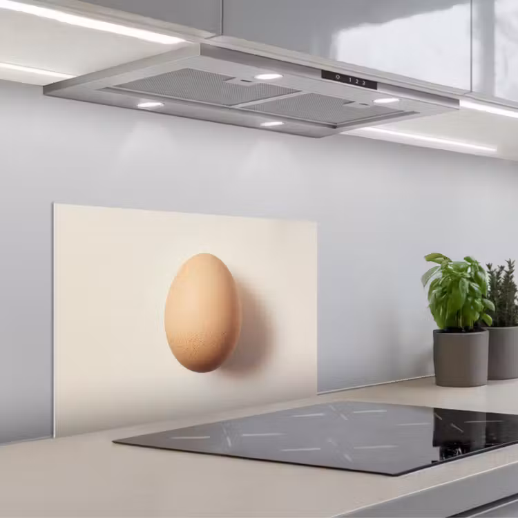 Spatscherm keuken - Ei - Beige - Ovaal - Egaal — 1