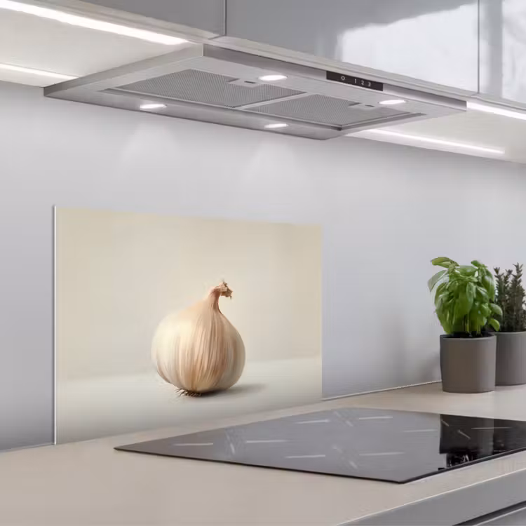 Spatscherm keuken - Knoflook - Natuurlijk - Beige — 1