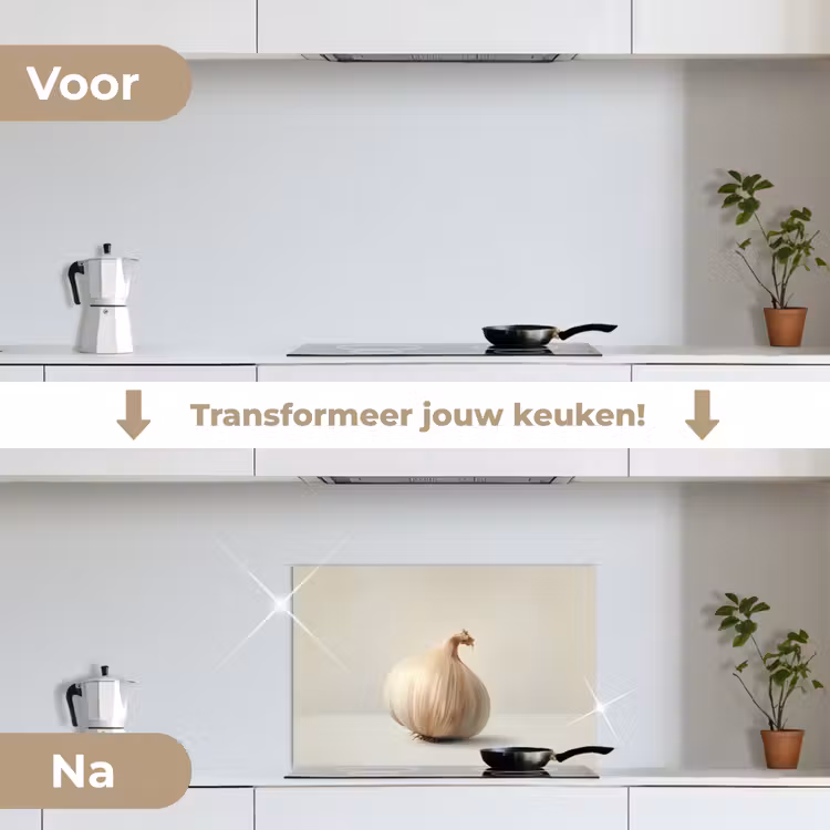Spatscherm keuken - Knoflook - Natuurlijk - Beige — 7