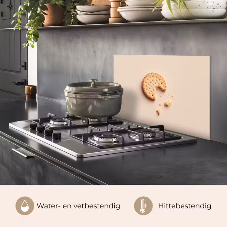 Spatscherm keuken - Koekje - Kruimels - beige — 2