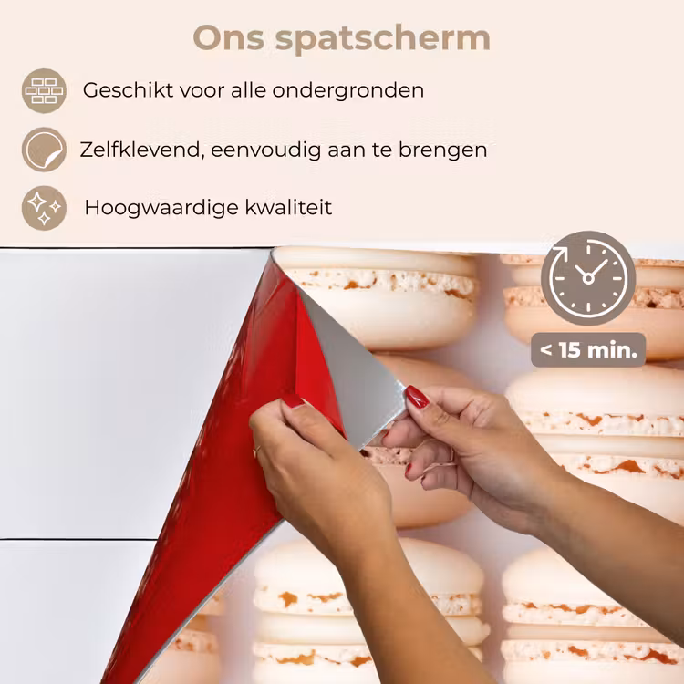 Spatscherm keuken - Macarons - Beige - Bruin — 4