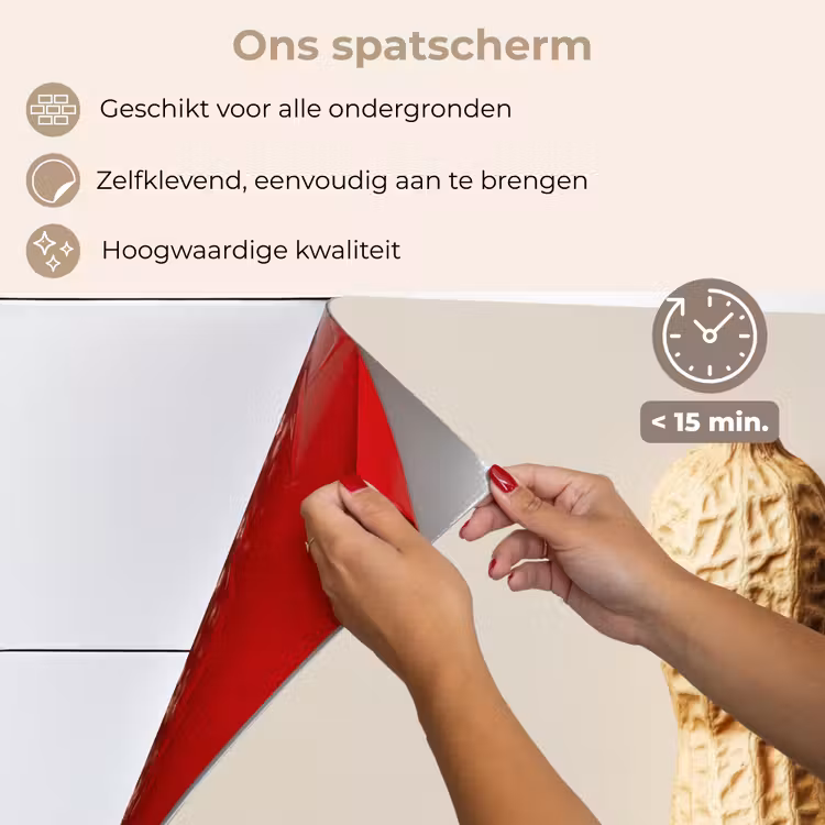 Spatscherm keuken - Pinda - Ruw - Beige — 4