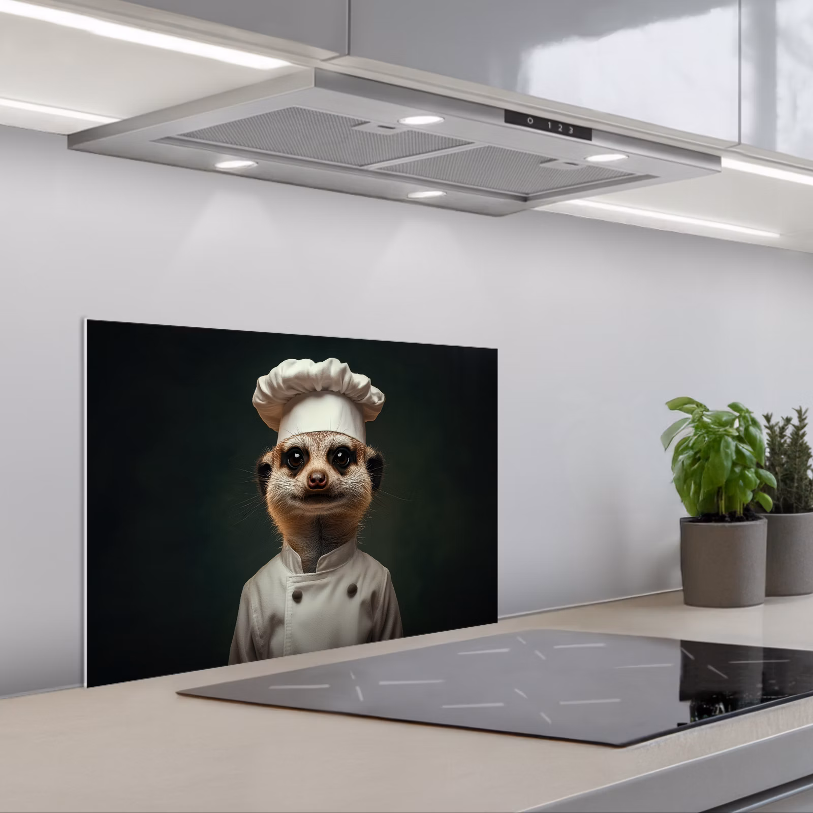 Spatscherm keuken - Dier - Kok - Stokstaartje — 1