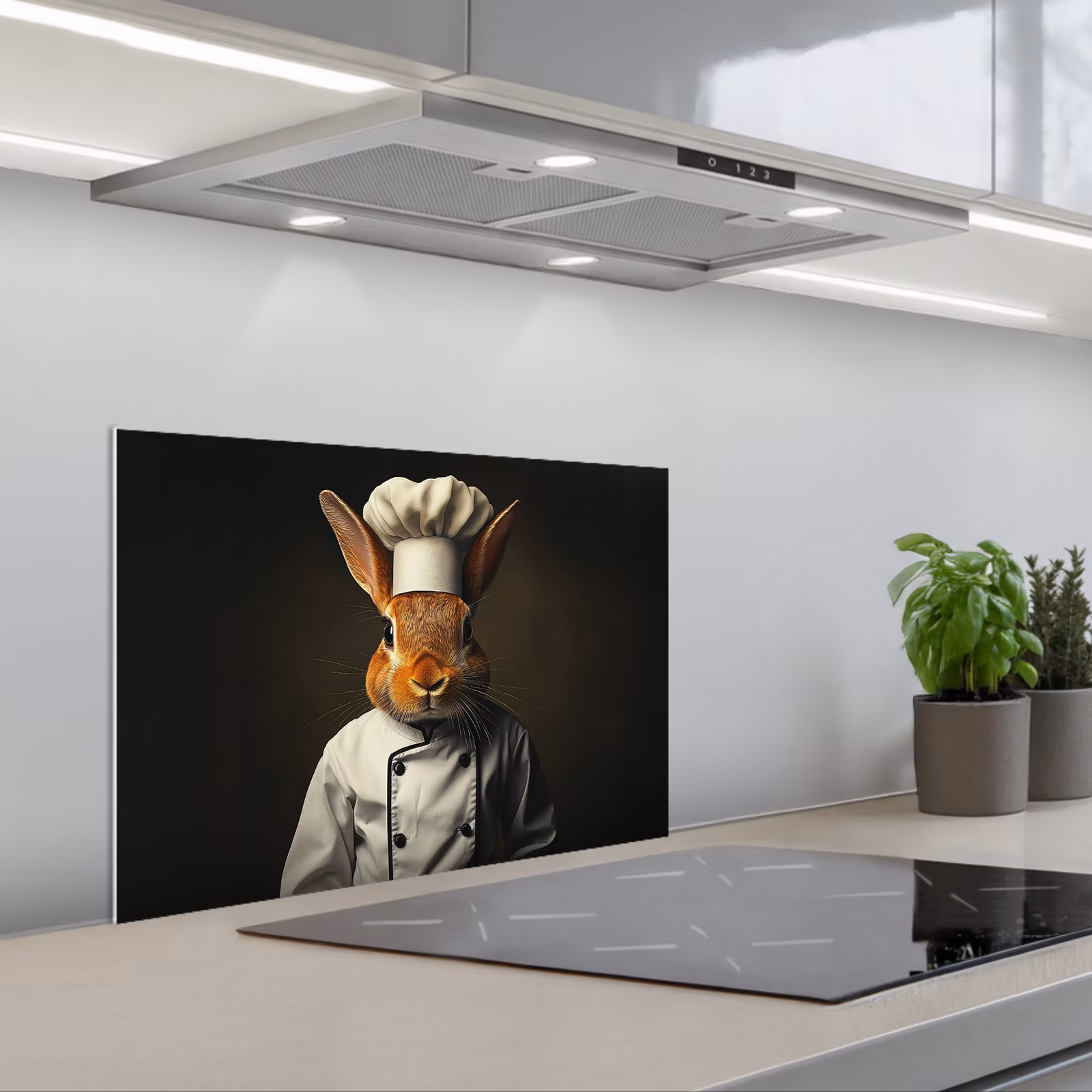 Spatscherm keuken - Konijn - Kok - Dier — 1
