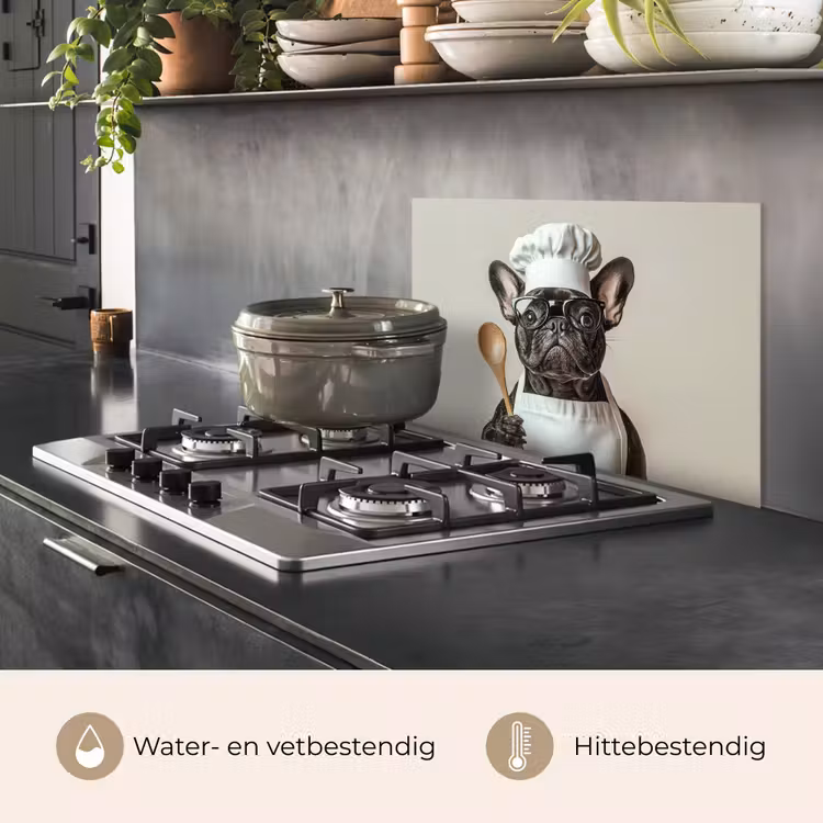 Spatscherm keuken - Bril - Hond - Kok — 2
