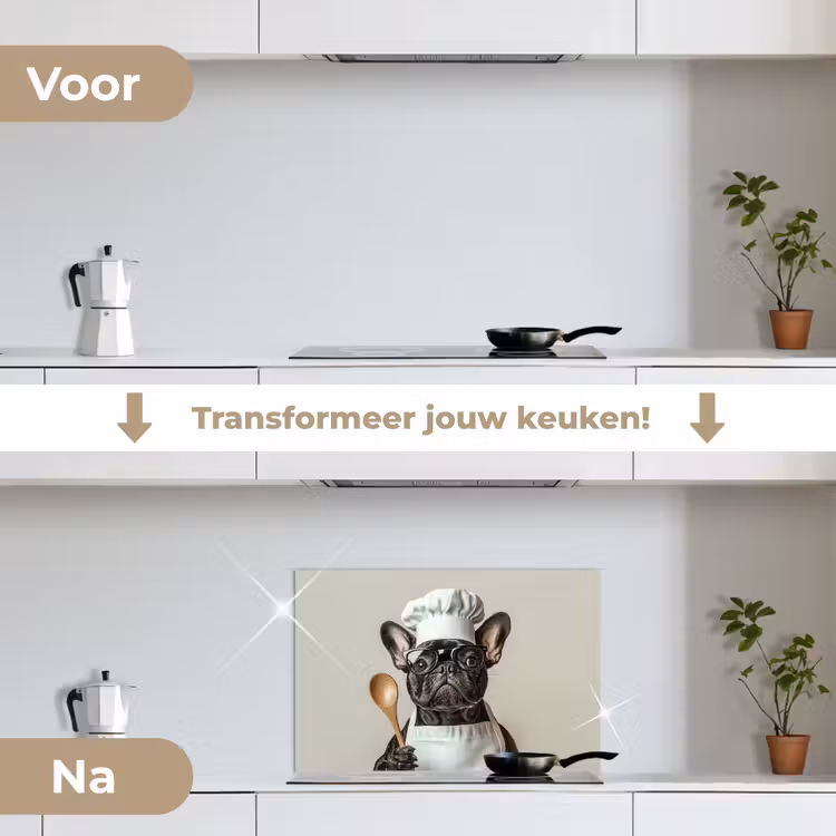 Spatscherm keuken - Bril - Hond - Kok — 7