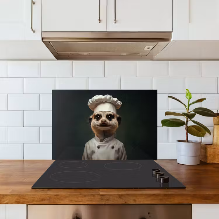 Spatscherm keuken - Dier - Kok - Stokstaartje — 3
