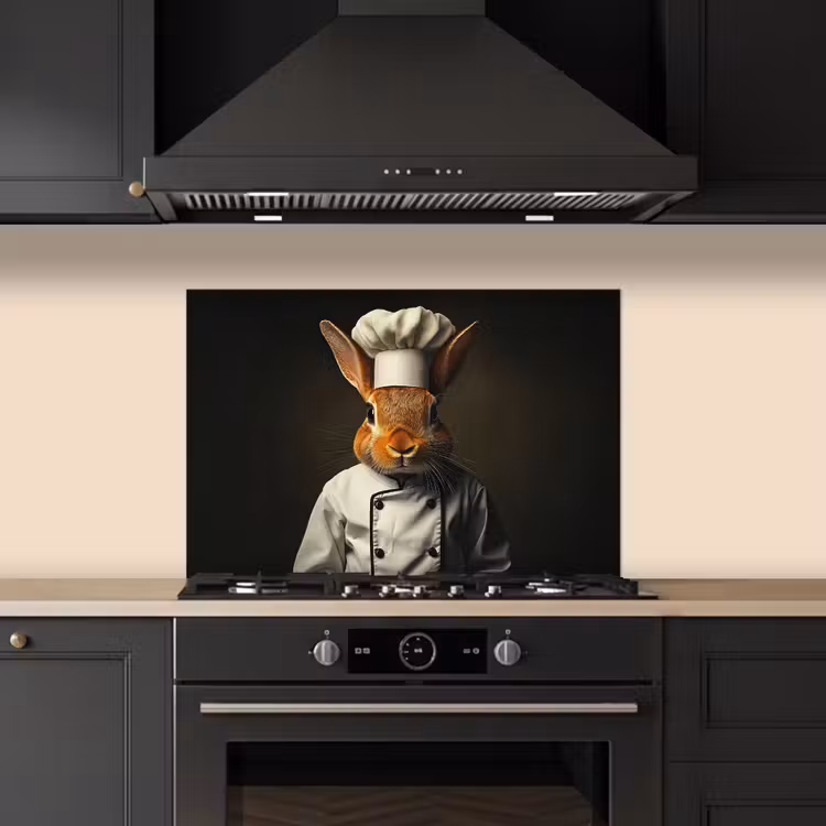 Spatscherm keuken - Konijn - Kok - Dier — 5